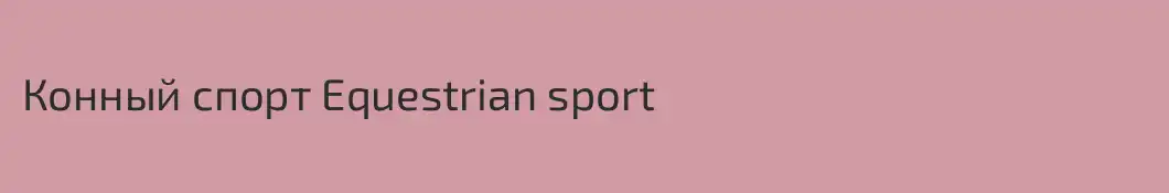 Конный спорт Equestrian sport